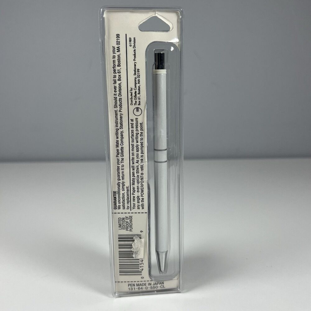 PAPER MATE Limited Edition Ball Pen Pearlescent White Japan Made 1980's Rare NEW - Picture 7 of 9